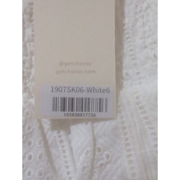 Choosy White Ruffle Shirt Large Elastic Waist Size 6 NWT - Picture 6 of 6